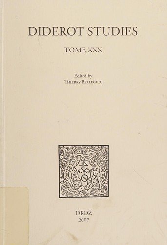 Couverture : Diderot studies