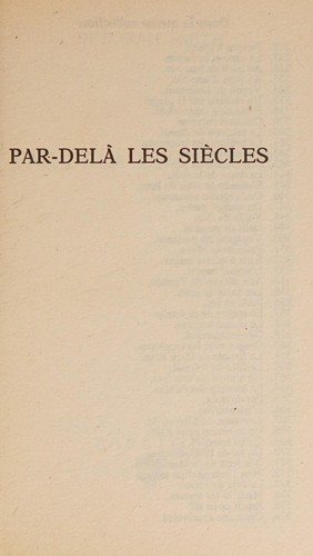Couverture : Par-delà les siècles