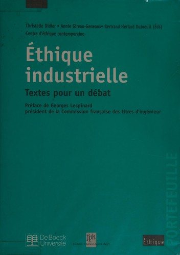 Couverture : Éthique industrielle