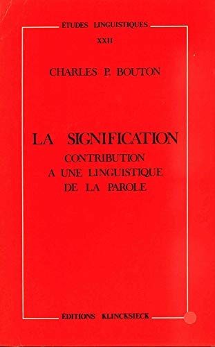 Couverture : La signification