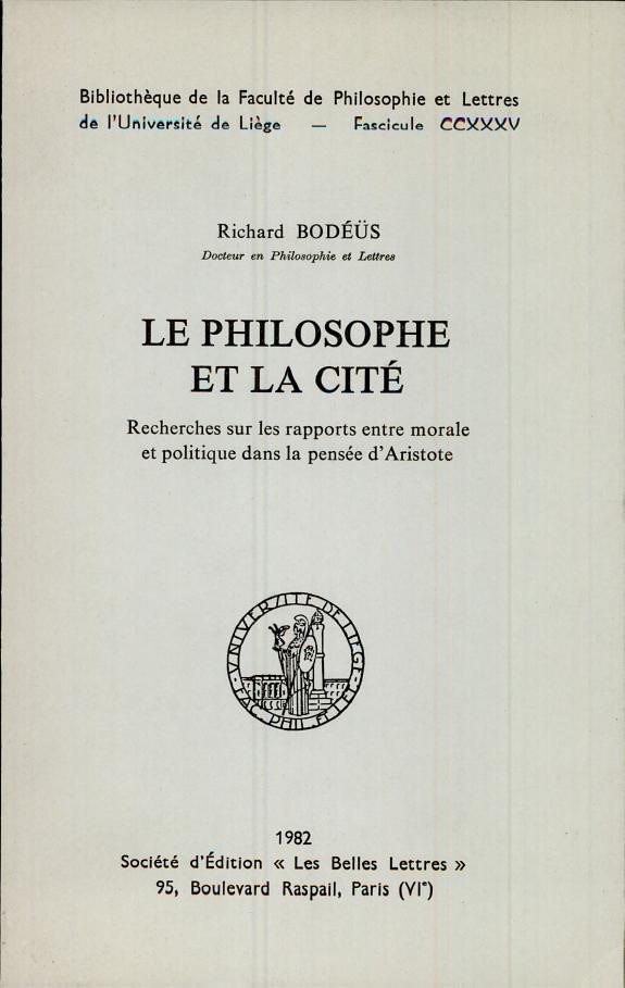 Couverture : Le philosophe et la cité