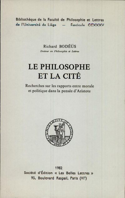Couverture : Le philosophe et la cité