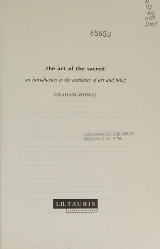Couverture : ART OF THE SACRED: AN INTRODUCTION TO THE AESTHETICS OF ART AND BELIEF.