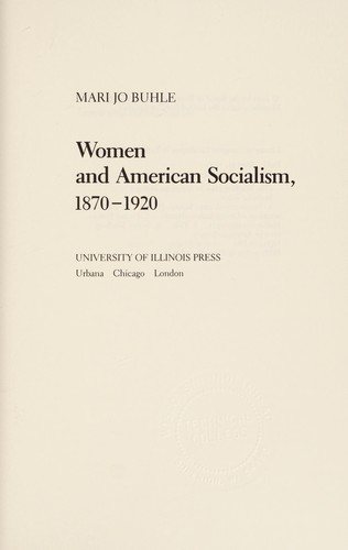 Couverture : Women and American socialism, 1870-1920