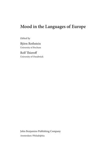 Couverture : Mood in the languages of Europe