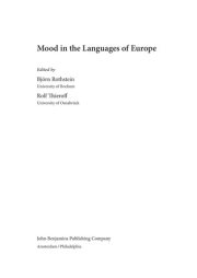 Couverture : Mood in the languages of Europe