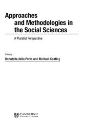 Couverture : Approaches and methodologies in the social sciences