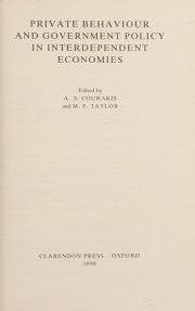Couverture : Private behaviour and government policy in interdependent economies