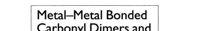 Couverture : Metal-metal bonded carbonyl dimers and clusters