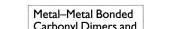Couverture : Metal-metal bonded carbonyl dimers and clusters