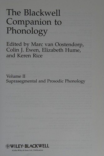 Couverture : The Blackwell companion to phonology