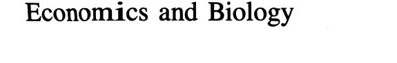 Couverture : Economics and biology