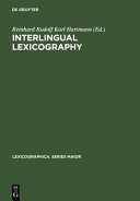 Couverture : Interlingual Lexicography