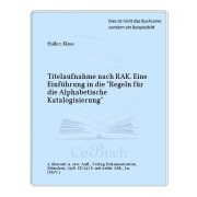Couverture : Titelaufnahme nach RAK