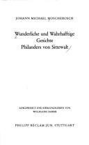 Couverture : Wunderliche und wahrhafftige Gesichte Philanders von Sittewalt