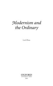 Couverture : Modernism and the ordinary