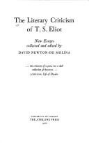 Couverture : The literary criticism of T.S. Eliot