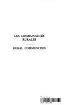 Couverture : Les Communautés rurales =