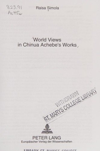 Couverture : World views in Chinua Achebe's works