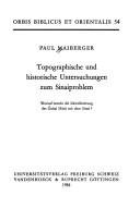Couverture : Topographische und historische Untersuchungen zum Sinaiproblem