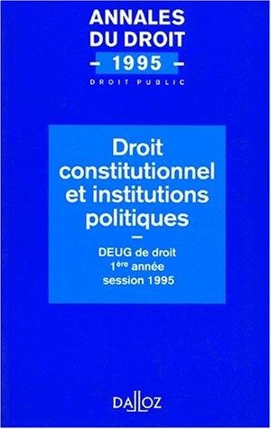 Couverture : Droit constitutionnel et institutions politiques
