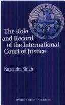 Couverture : The role and record of the International Court of Justice