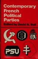 Couverture : Contemporary French political parties