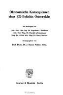 Couverture : Ökonomische Konsequenzen eines EG-Beitritts Österreichs