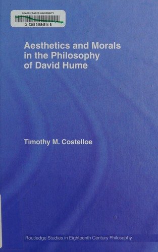 Couverture : Aesthetics and morals in the philosophy of David Hume