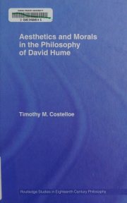 Couverture : Aesthetics and morals in the philosophy of David Hume