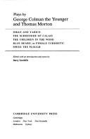Couverture : Plays by George Colman the Younger and Thomas Morton