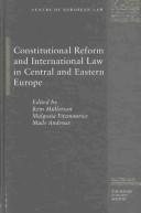 Couverture : Constitutional reform and international law in Central and Eastern Europe