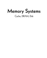 Couverture : Memory Systems