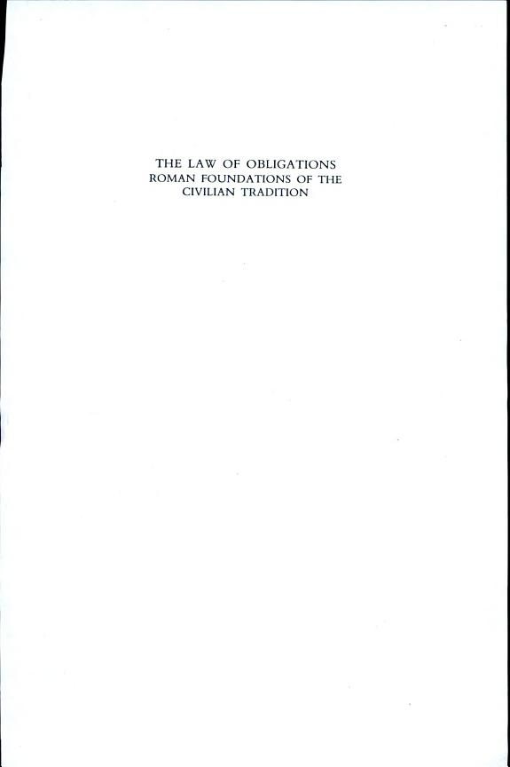 Couverture : The law of obligations