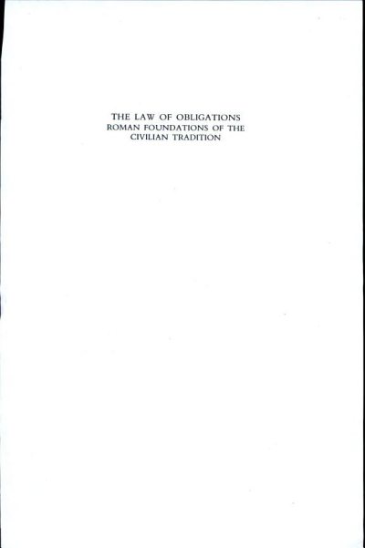 Couverture : The law of obligations