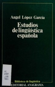 Couverture : Estudios de lingüística española