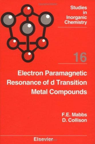 Couverture : Electron paramagnetic resonance of d transition metal compounds