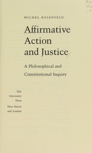 Couverture : Affirmative action and justice