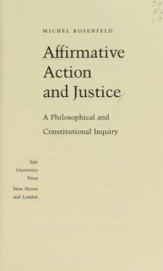 Couverture : Affirmative action and justice
