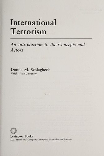 Couverture : International terrorism