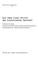 Couverture : Die Idee einer Kritik der historischen Vernunft