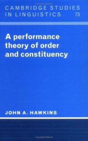 Couverture : A performance theory of order and constituency