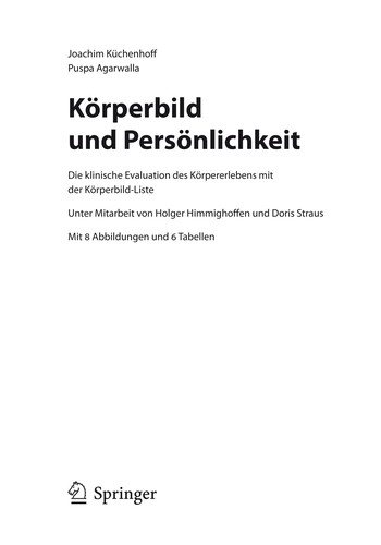 Couverture : Körperbild und Persönlichkeit