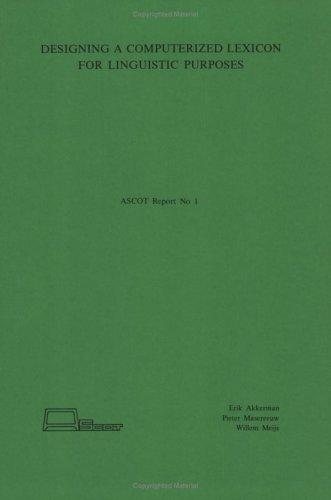 Couverture : Designing a computerized lexicon for linguistic purposes