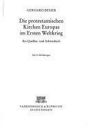 Couverture : Die protestantischen Kirchen Europas im Ersten Weltkrieg