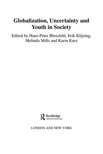 Couverture : Globalization, uncertainty and youth in society