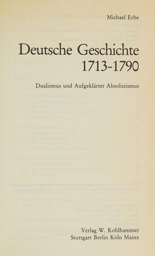 Couverture : Deutsche Geschichte, 1713-1790