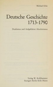 Couverture : Deutsche Geschichte, 1713-1790