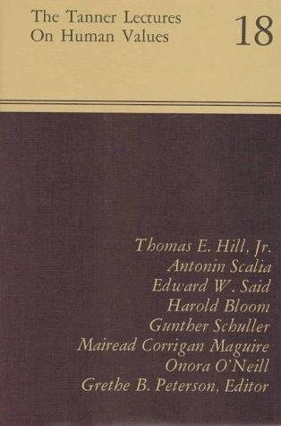 Couverture : The Tanner Lectures on Human Values 1997 (Tanner Lectures on Human Values)