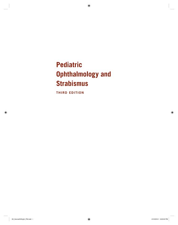 Couverture : Pediatric Ophthalmology and Strabismus